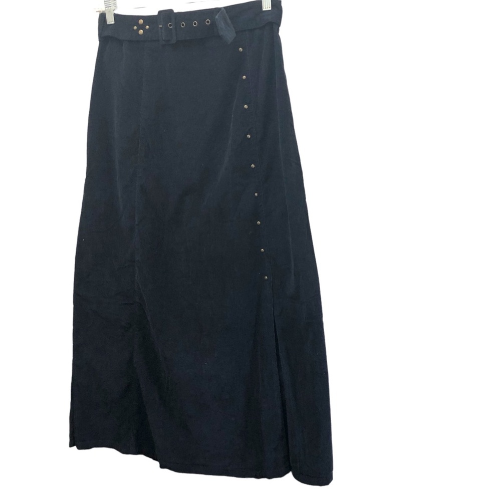 Newport News Fit & Flare Corduroy Maxi Skirt Women's Size 10 Black